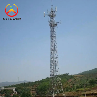 4 Legged Self Supporting Lattice Steel FM Radio Communication Tower with Platform