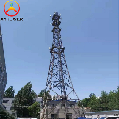 4 Legged Self Supporting Lattice Steel FM Radio Communication Tower with Platform