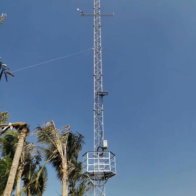 Hot Dip Galvanized Steel Tube Guyed Wire  Microwave Communication Antenna Tower