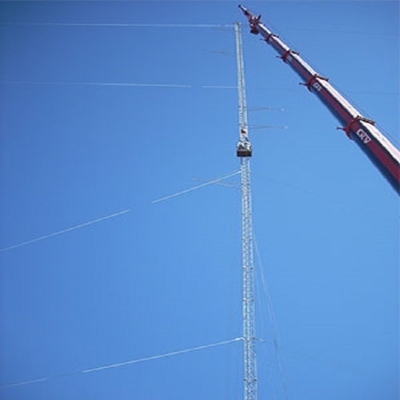 80FT Hot Dip Galvanized Self Supporting Guyes Wire Mast Lattice Telecommunication Tower