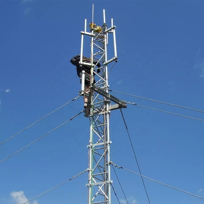 30 Meter Wire Supporting 3 Legged Tubular Telecommunication Steel Guy Wire Lattice Triangle Triangular Mast Guyed Tower