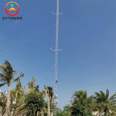 3 Legged Tubular Iron Galvanized Gsm Antenna Guy Wire 30m Lattice Triangle Mast Guyed Tower