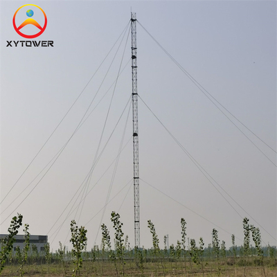 3 Legged Tubular Iron Galvanized Gsm Antenna Guy Wire 30m Lattice Triangle Mast Guyed Tower