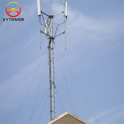 3 Legged Tubular Iron Galvanized Gsm Antenna Guy Wire 30m Lattice Triangle Mast Guyed Tower