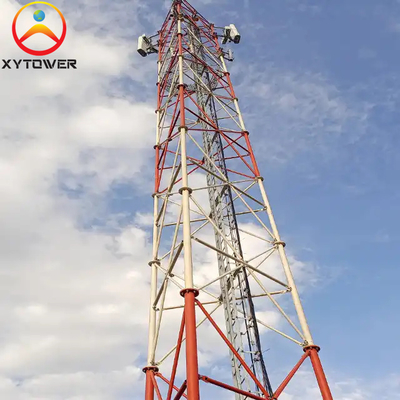 3 Legged Steel Tubular Self Supporting Hot Dip Galvanized 40m Telecom Cell Tower