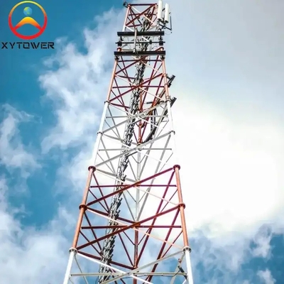 35FT 40FT Galvanized Tube Triangular Lattice Gsm Radio Cell Communication Tower