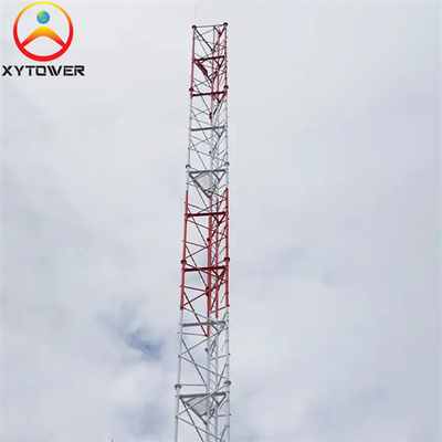Galvanized 3 Legs Triangular Radio Mast Telecom Self Supporting Angle Steel Lattice Tube Tower