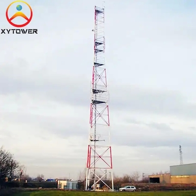 Galvanized 3 Legs Triangular Radio Mast Telecom Self Supporting Angle Steel Lattice Tube Tower