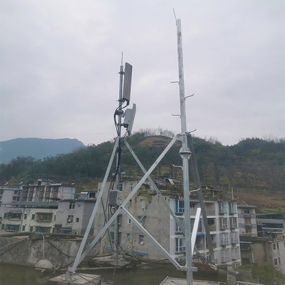 Galvanized Cell Phone Steel Pole Telecommunication Rooftop Tower