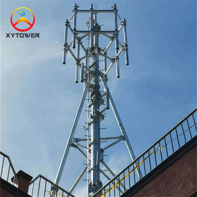 Customizable 12m 20m Gsm Telecommunication Steel Rooftop Monopole Roof Top Tower