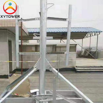 Customizable 12m 20m Gsm Telecommunication Steel Rooftop Monopole Roof Top Tower