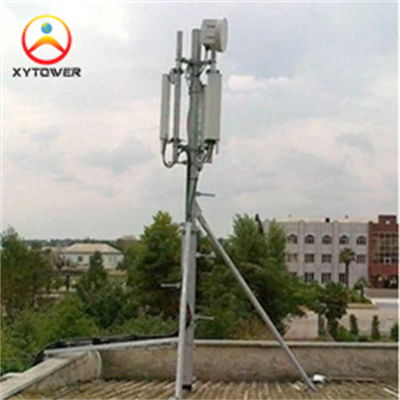 Customizable 12m 20m Gsm Telecommunication Steel Rooftop Monopole Roof Top Tower