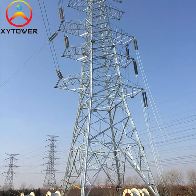 Multi-circuit Galvanized Lattice Steel Electric Power Transmission Towers