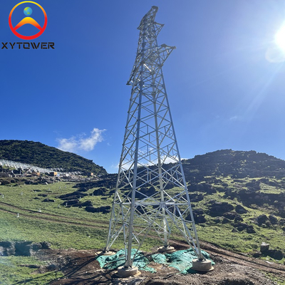 Galvanized High Tension 400kv Electric Transmission Line Steel Tower