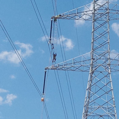 Galvanized High Tension 400kv Electric Transmission Line Steel Tower