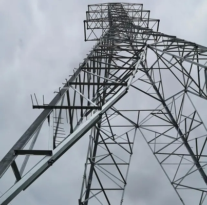 Galvanized High Tension 400kv Electric Transmission Line Steel Tower