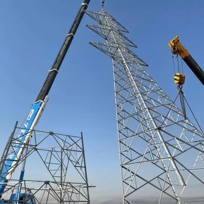 Galvanized High Tension 400kv Electric Transmission Line Steel Tower