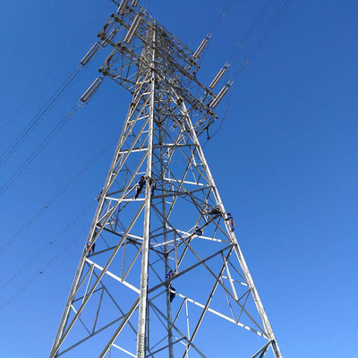 Hot Dip Galvanized 66KV Angular Steel Lattice Electric Transmission Tower