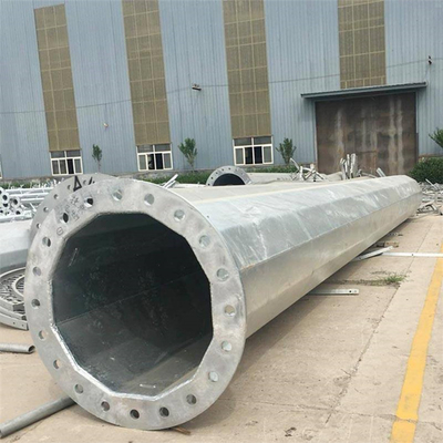 High Voltage 10kV-500kV Flange Type Electric Power Transmission Lines Monopole Tower