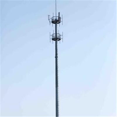 35m Galvanized Triangular Platform 5G WIFI Telecommunication Monopole
