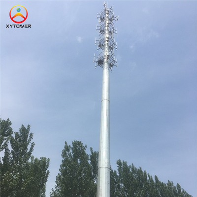 Galvanized Steel Tube Self Supporting AntennaTelecommunication Monopole with Multi-platform