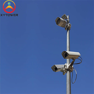 Galvanized Q235/Q345 Steel Outdoor Security Monitoring CCTV Camera Pole