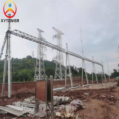 Hot Dip Galvanized Q235B Q355B Electric Substation Steel  Structure for Power Line Transmission