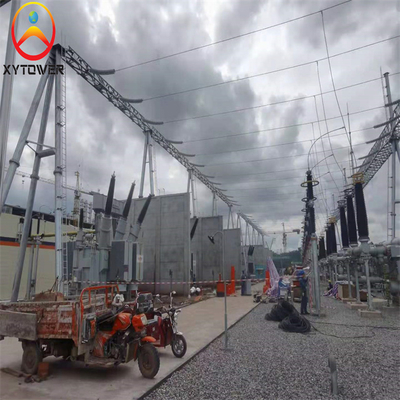 Hot Dip Galvanized Q235B Q355B Electric Substation Steel  Structure for Power Line Transmission