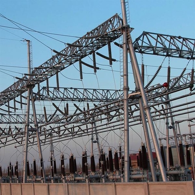 Hot Dip Galvanized Electrical Power Steel Round Poles Towers Transformer Steel Structures