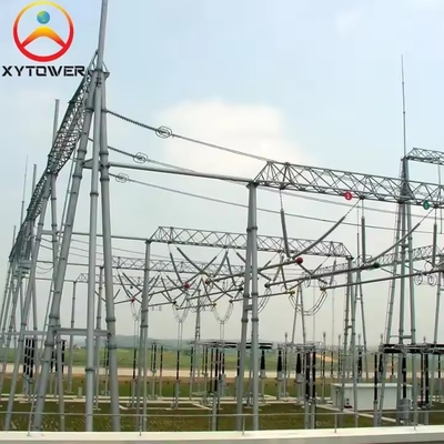 High Voltage Galvanized 220KV Power Transformer Substation Structures Electric Power Pole