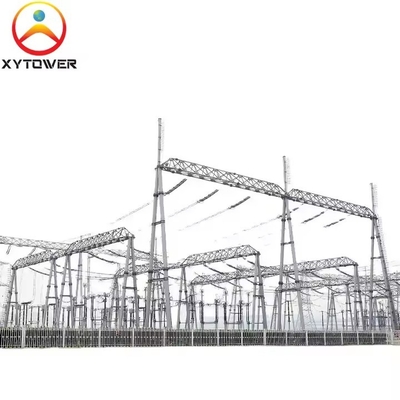 High Voltage Galvanized 220KV Power Transformer Substation Structures Electric Power Pole