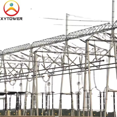 High Voltage Galvanized 220KV Power Transformer Substation Structures Electric Power Pole