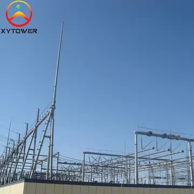 High Voltage Galvanized 220KV Power Transformer Substation Structures Electric Power Pole