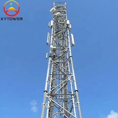 35FT 40FT Galvanized Tube Triangular Lattice Gsm Radio Cell Communication Tower