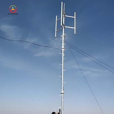 Customizable Height Roof-Top Guyed Mast Single Tube Tower for Telecommunication